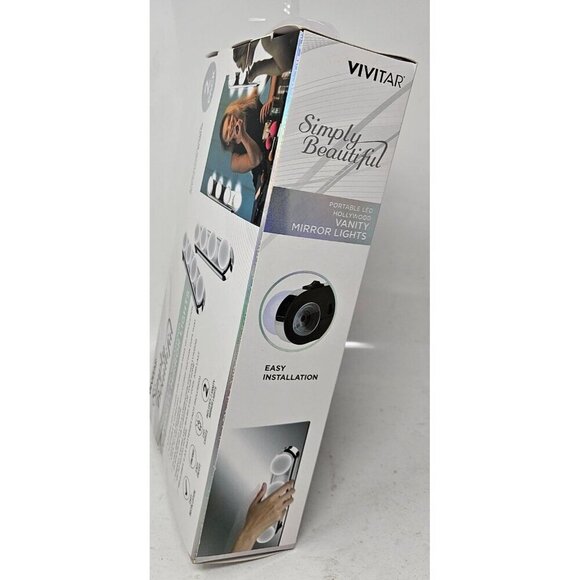 Portable LED Vanity Mirror Light 2-Pack Portable Cordless, by Vivitar NEW - Picture 5 of 7